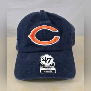 NWT '47 Franchise Chicago Bears NFL Sure Shot Navy Fitted Hat Cap Size XL